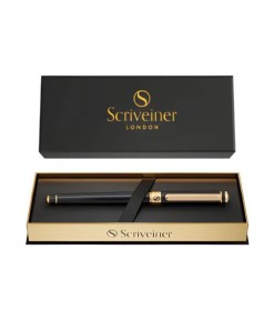 Scriveiner Black Lacquer Rollerball Pen – Luxury Gift for Superstars.