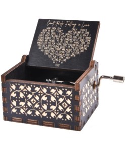 “Can’t Help Falling in Love” Wooden Music Box – Romantic Anniversary Gift for Husband, Wife, Boyfriend or Girlfriend