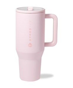 HydroJug Traveler - 40 oz Water Bottle with Handle & Flip Straw - Fits in Cup Holder, Leak Resistant Tumbler-Reusable Insulated Stainless Steel