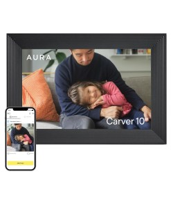 Aura Carver HD WiFi Digital Picture Frame, 10.1”, Add Photos with Aura App, Free Unlimited Storage - Wirecutter’s Pick for Best Digital Photo Frame 2022 - Gravel