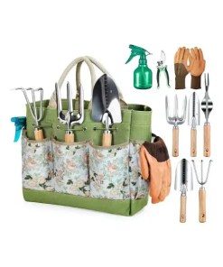 Grenebo Garden Tool Set, 9-Piece Gardening Essentials - Mother's Day