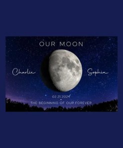 giftygifts Moon Couple Gift Moon Phase Art - "Over The Moon'' Gift