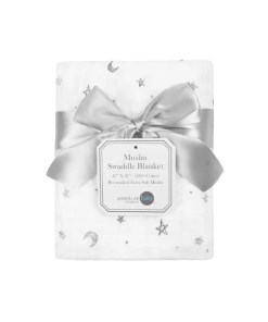 American Baby Company Cotton Swaddle Blanket - Over The Moon