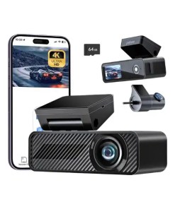 Pelsee P1 Duo 4K Dash Cam Front and Rear, 64GB SD Card - For Him
