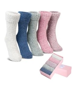 5 Pairs Fuzzy Soft Cozy Comfortable Socks for Women - Cozy Gifts