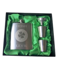 Palm City Products Irish Luck Flask Gift Set for St. Patrick's Day