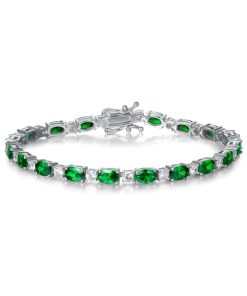 FANCIME Birthstone Tennis Bracelet in Sterling Silver – St. Patrick’s Day