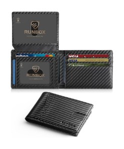 RUNBOX Slim RFID Leather Wallet for Men – Practical Gift for Friends