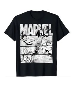 Marvel Avengers Black and White T-Shirt - "For Friends"