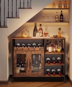 X-cosrack Wine Bar Rack Cabinet with Detachable Wine Rack