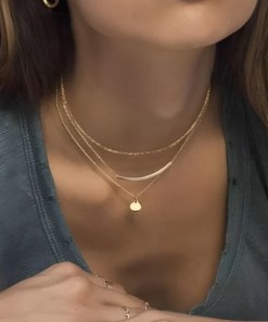 Aisansty Dainty Layered Choker Necklaces -  Gold Plated Necklaces