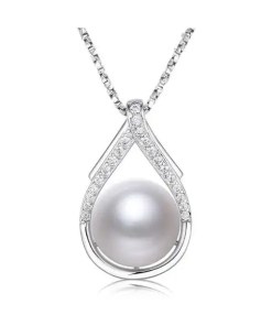 Pearl Necklace Phoenix Pendant - With 925 Sterling Silver 18" Chain