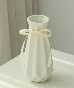Origami Ceramic Vase with Ribbon - Gift For Co Workers