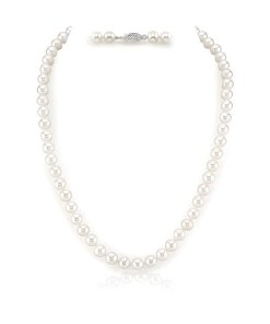 White Freshwater Cultured Pearl Necklace - Anniversary Gift For Her